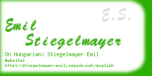 emil stiegelmayer business card